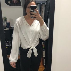 White tie blouse